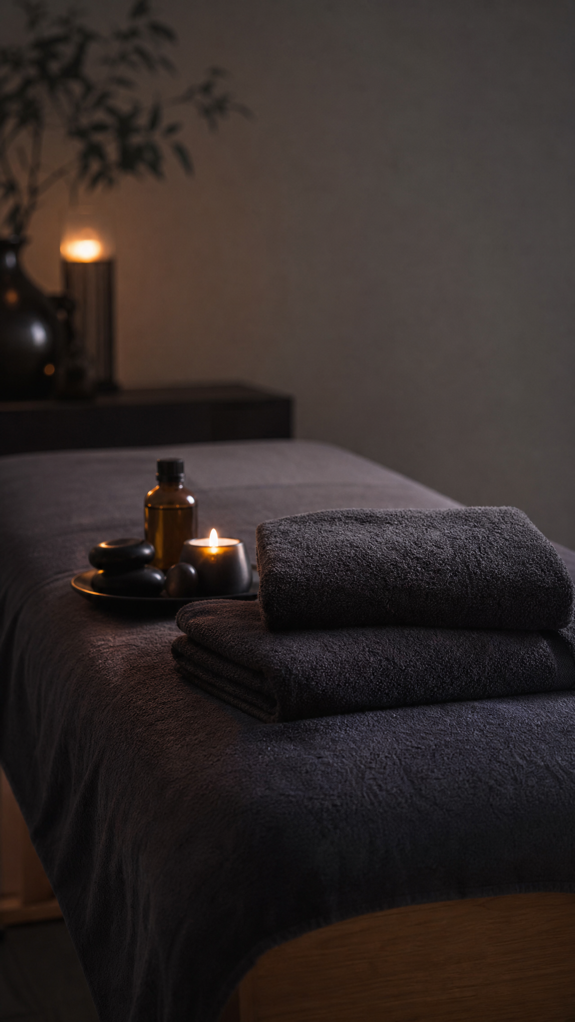 Förberett behandlingsrum för massage
